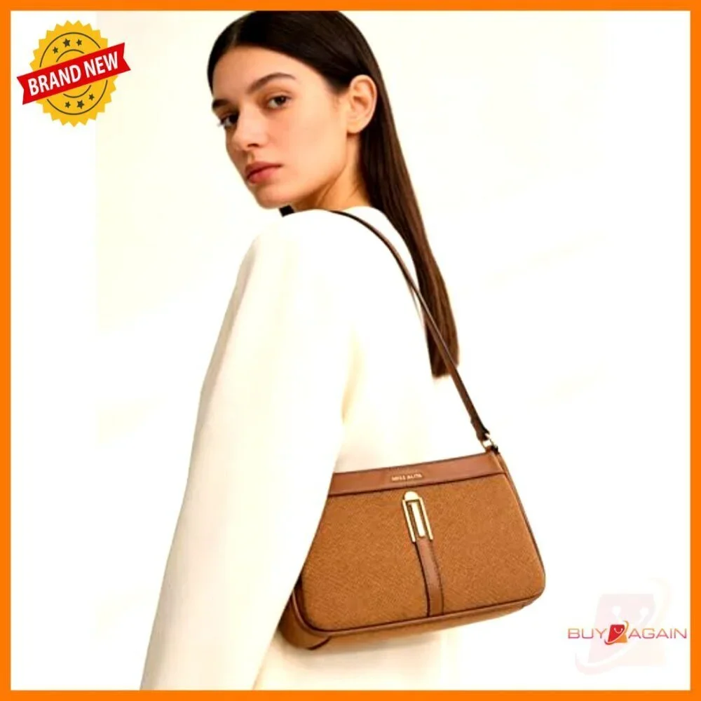 Mini Hobo Crossbody Bag with Dual Straps Multi Zipper Pockets Faux Leather